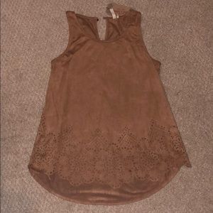 Suede brown Tank Top